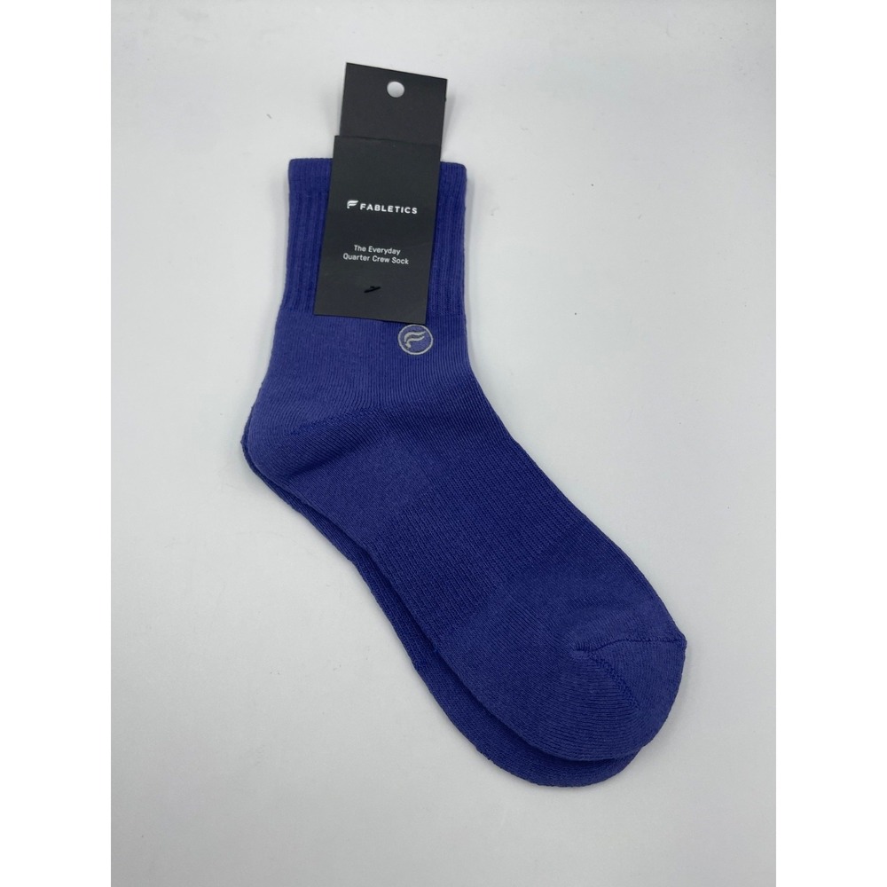 Fabletics The‎ Everyday Quarter Crew Socks Unisex Blue Cotton Blend Performance